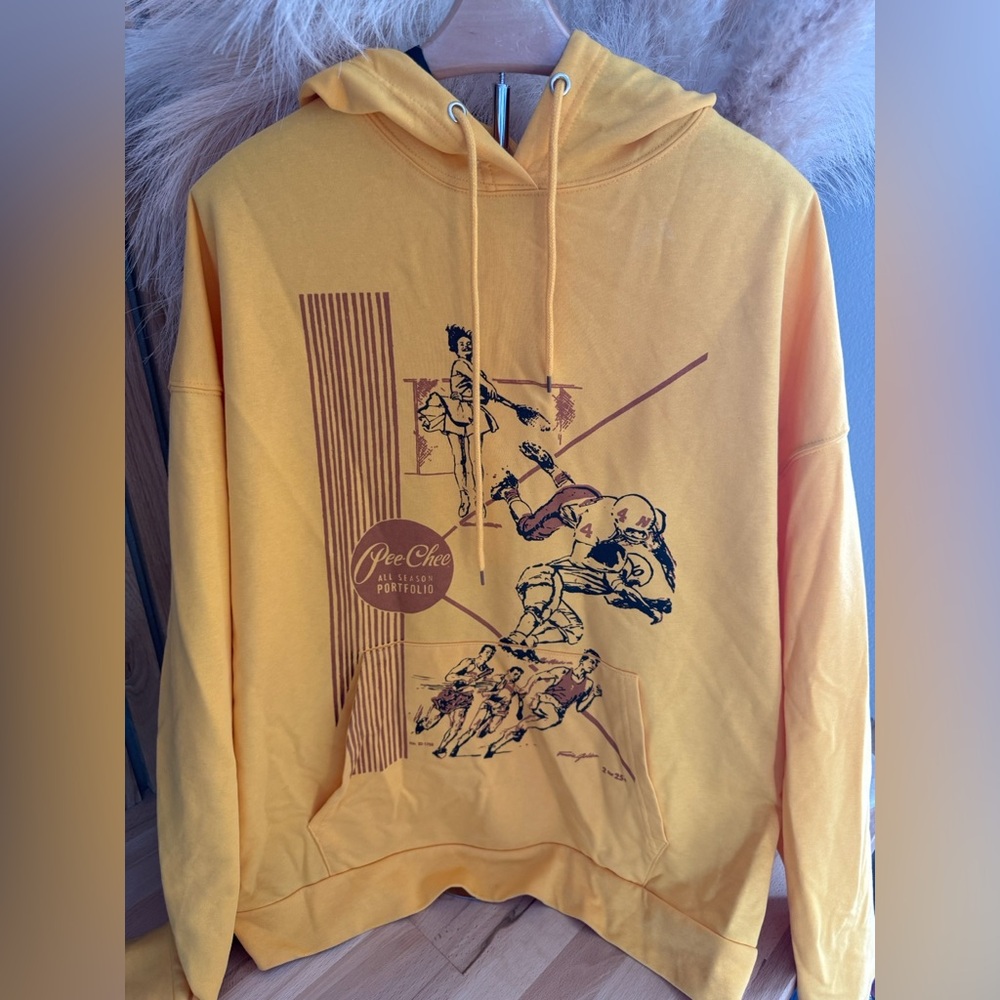 Yellow Graphic Hooded Sweatshirt
